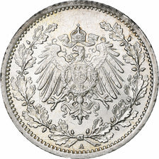 GERMANY - EMPIRE, 1/2 Mark, 1916, Berlin, Silver, MS(60-62), KM:17