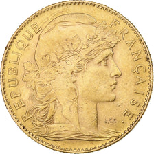 Moneda, Francia, Marianne, 10 Francs, 1906, Paris, MBC+, Oro, KM:846