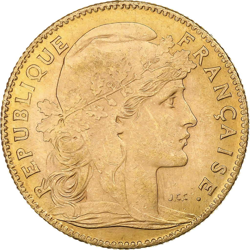 Munten, Frankrijk, Marianne, 10 Francs, 1914, Paris, ZF+, Goud, KM:846