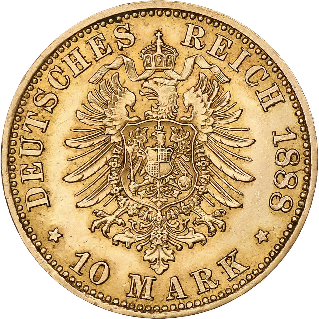 Coin, German States, PRUSSIA, Friedrich III, 10 Mark, 1888, Berlin, AU(55-58)