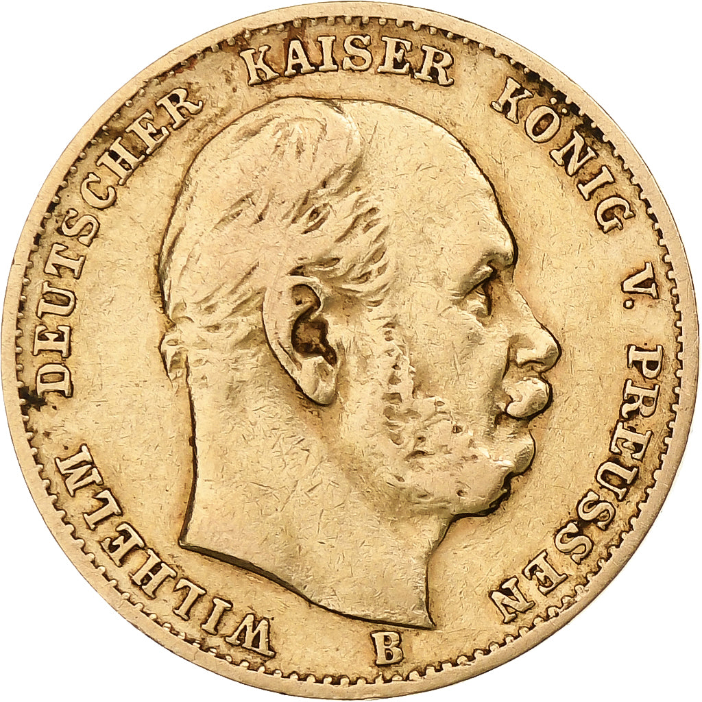Etats allemands, PRUSSIA, Wilhelm I, 10 Mark, 1874, Bayreuth, Or, TTB, KM:504