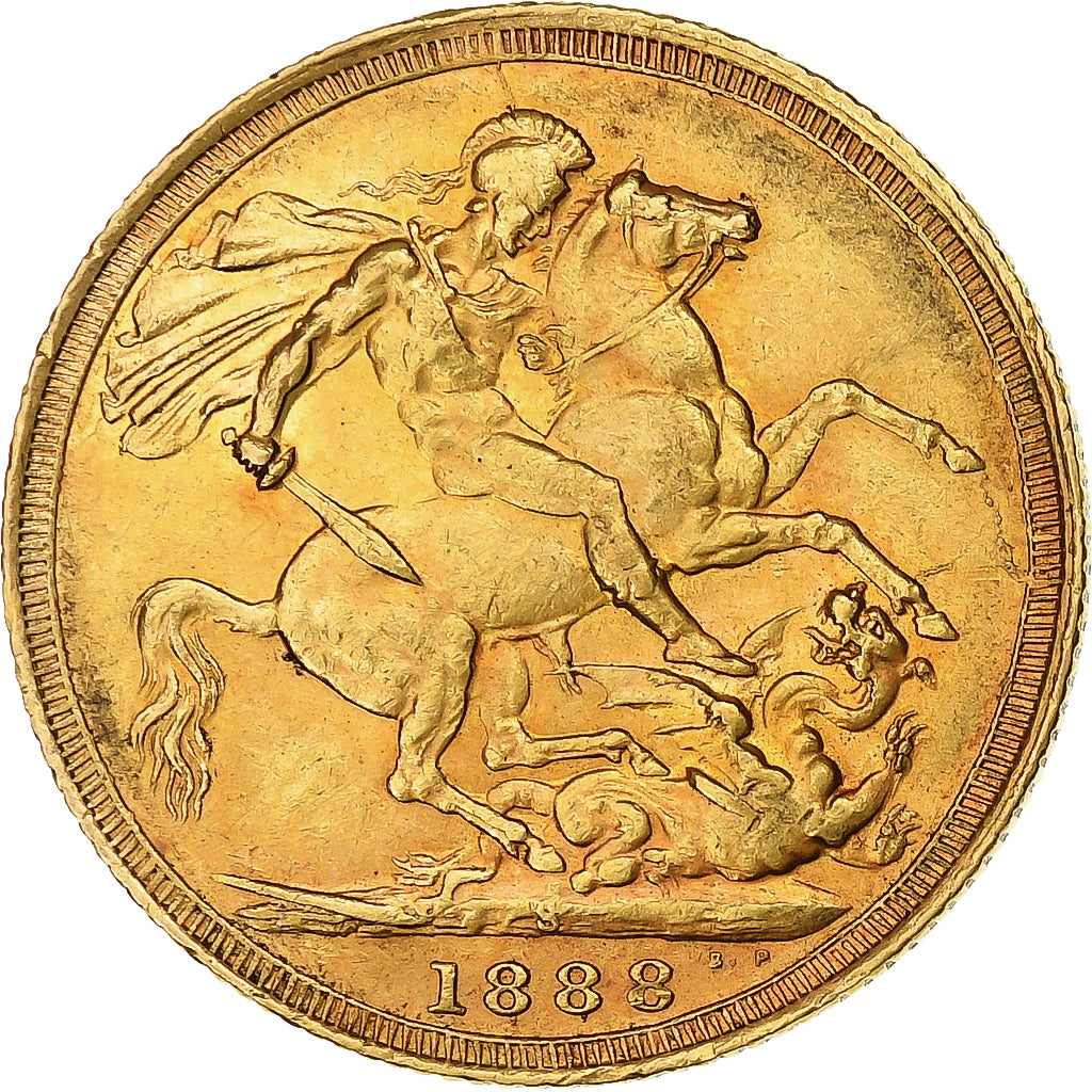 Moneta, Australia, Victoria, Sovereign, 1888, Souverain, AU(50-53), Złoto