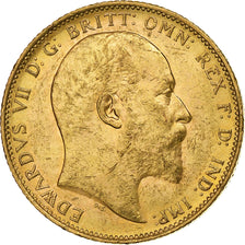 Australia, Edward VII, Sovereign, 1902, Melbourne, Oro, BB+, KM:15