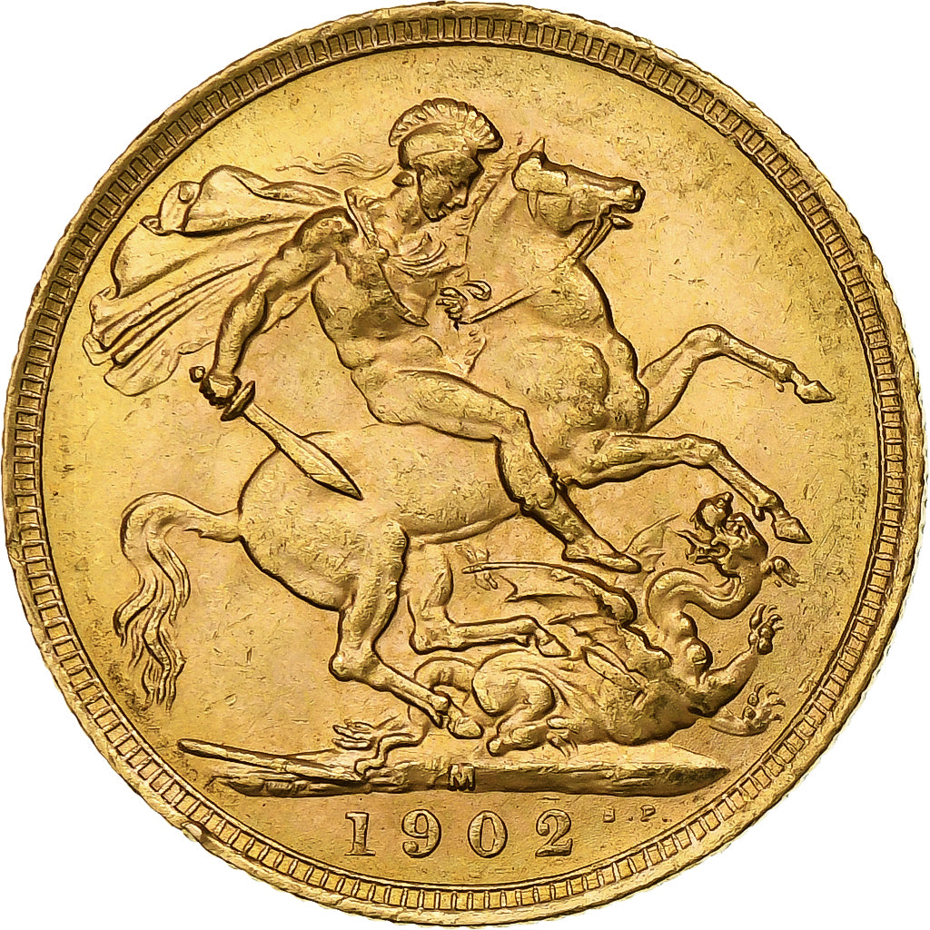 Australia, Edward VII, Sovereign, 1902, Melbourne, Oro, BB+, KM:15