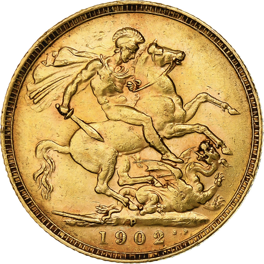 Australia, Edward VII, Sovereign, 1902, Perth, Gold, EF(40-45), KM:15