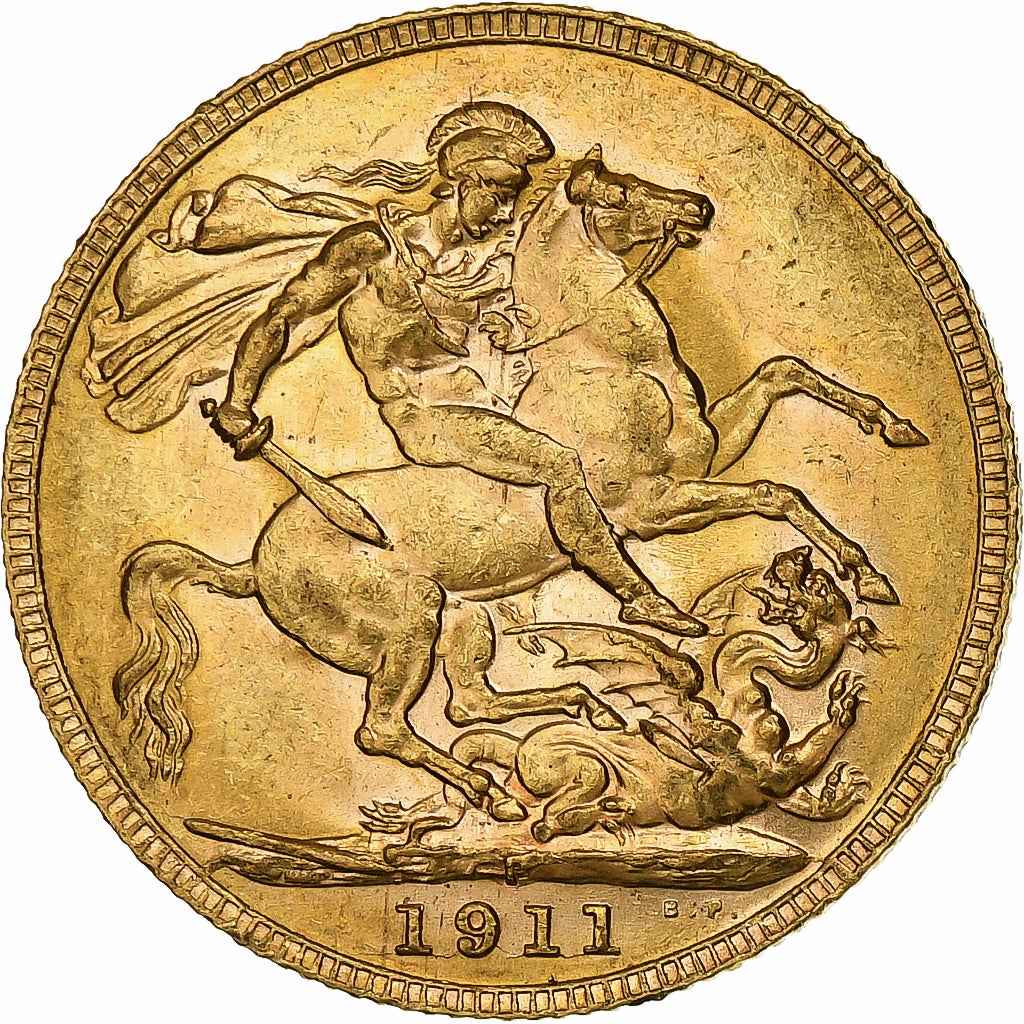 Australia, George V, Sovereign, 1911, Perth, Gold, AU(50-53), KM:29