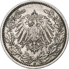 GERMANY - EMPIRE, 1/2 Mark, 1918, Berlin, Silber, SS, KM:17