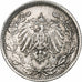 GERMANY - EMPIRE, 1/2 Mark, 1918, Stuttgart, Silver, EF(40-45), KM:17
