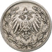 GERMANY - EMPIRE, 1/2 Mark, 1905, Hambourg, Silver, VF(30-35), KM:17