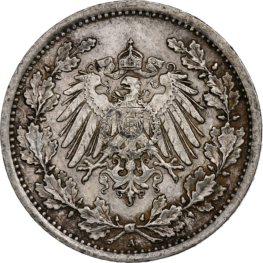 GERMANY - EMPIRE, 1/2 Mark, 1915, Berlin, Silber, SS, KM:17