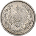 GERMANY - EMPIRE, 1/2 Mark, 1915, Stuttgart, Silver, AU(50-53), KM:17