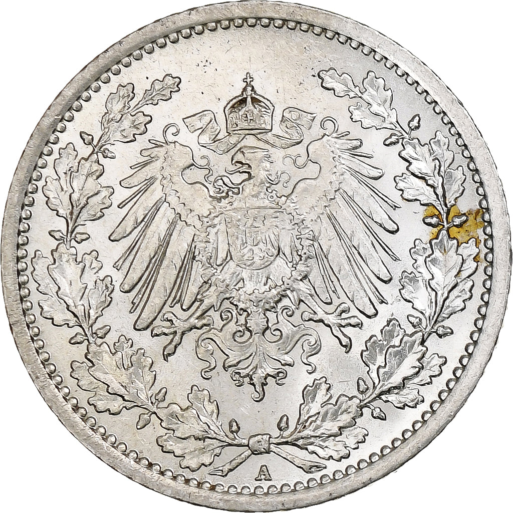 GERMANY - EMPIRE, 1/2 Mark, 1915, Berlin, Silber, VZ+, KM:17