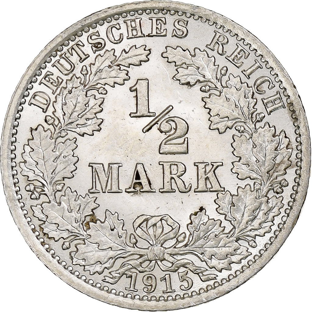 GERMANY - EMPIRE, 1/2 Mark, 1915, Berlin, Silber, VZ+, KM:17