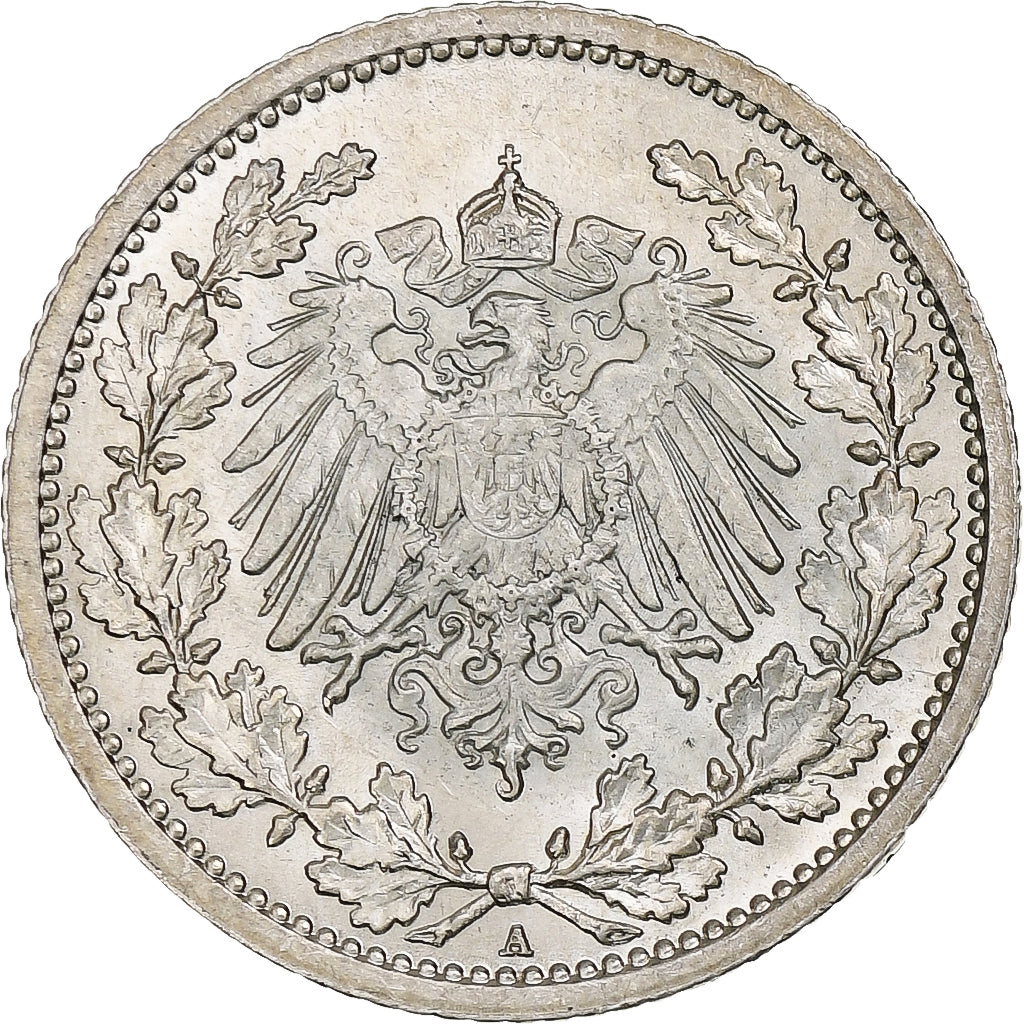 Coin, GERMANY - EMPIRE, 1/2 Mark, 1906, Berlin, AU(50-53), Silver, KM:17