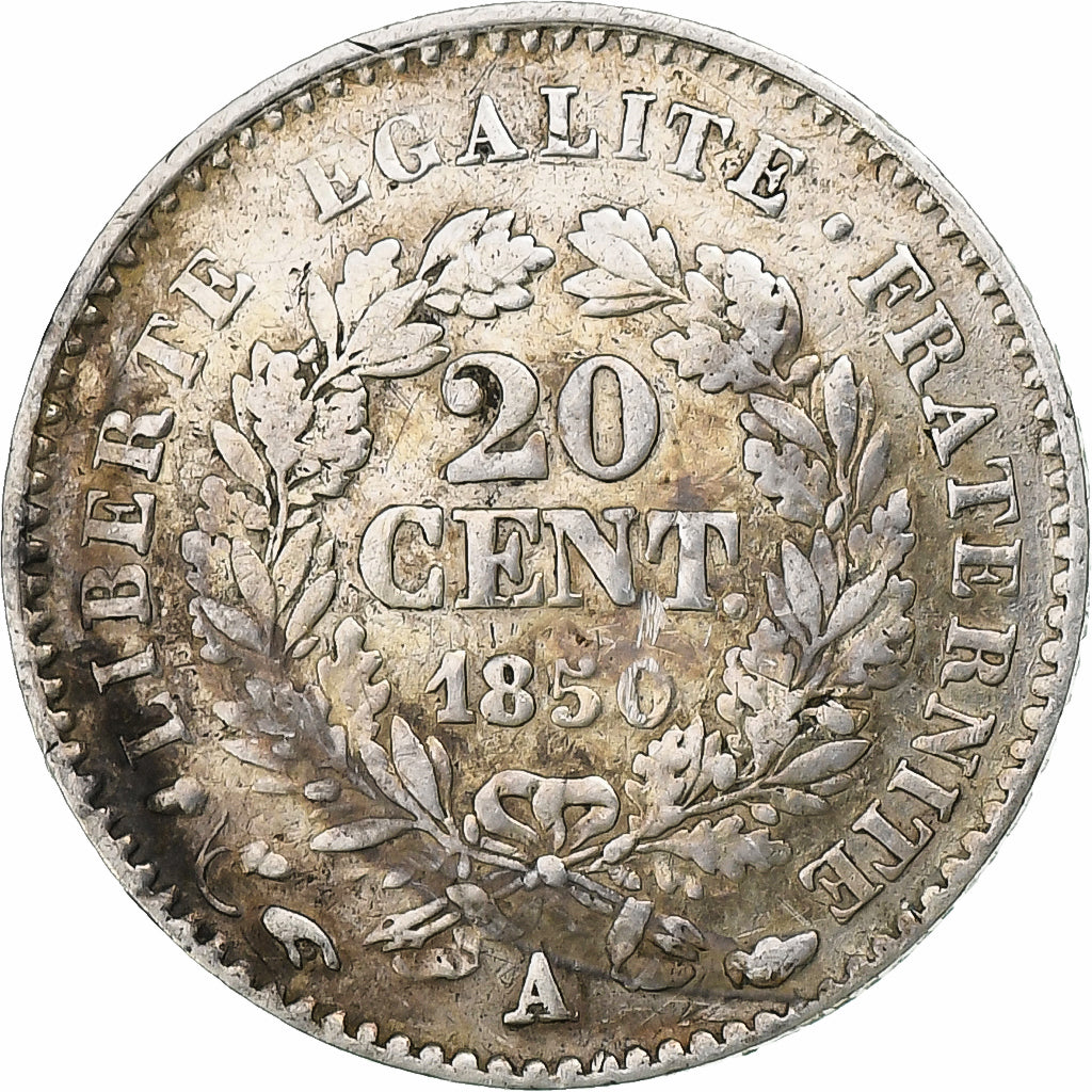 France, 20 Centimes, Cérès, 1850, Paris, Silver, VF(30-35), Gadoury:303