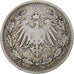 NIEMCY - IMPERIUM, 1/2 Mark, 1906, Hambourg, Srebro, VF(30-35), KM:17