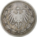 GERMANIA - IMPERO, 1/2 Mark, 1906, Hambourg, Argento, MB+, KM:17
