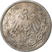 NIEMCY - IMPERIUM, 1/2 Mark, 1906, Hambourg, Srebro, EF(40-45), KM:17