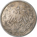 ALEMANHA - IMPÉRIO, 1/2 Mark, 1906, Hambourg, Prata, EF(40-45), KM:17