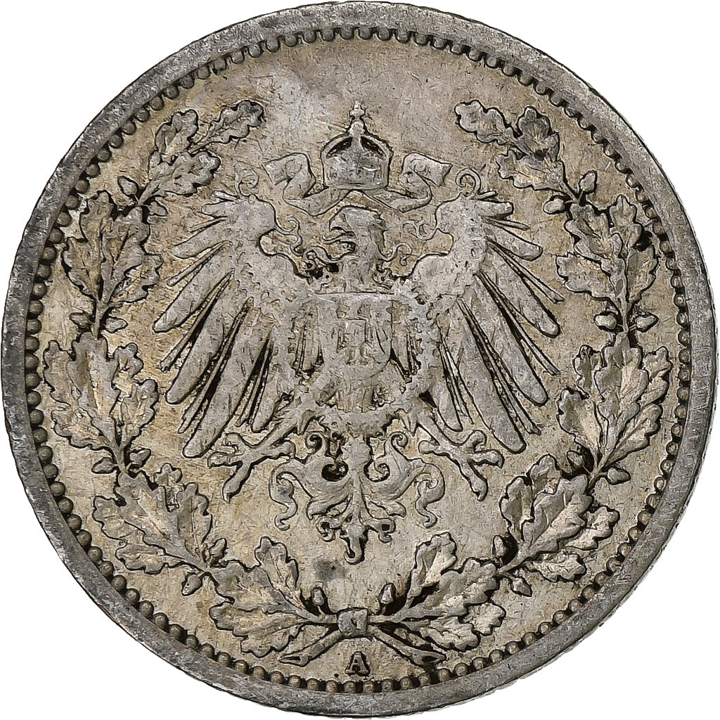GERMANY - EMPIRE, 1/2 Mark, 1906, Berlin, Silver, VF(30-35), KM:17