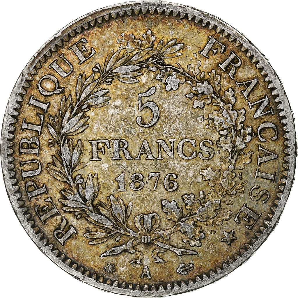 Coin, France, Hercule, 5 Francs, 1876, Paris, EF(40-45), Silver, KM:820.1