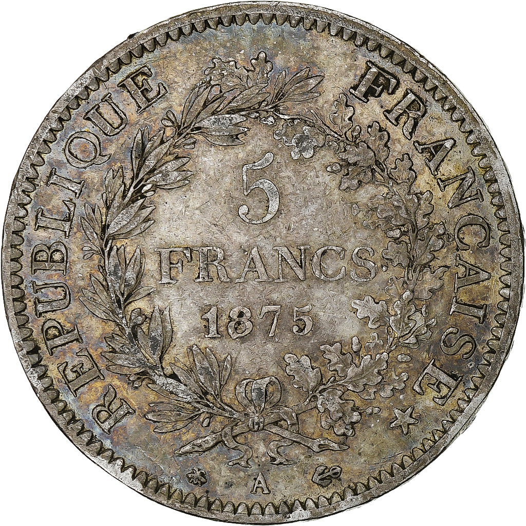 France, 5 Francs, Hercule, 1875, Paris, Silver, EF(40-45), Gadoury:745a