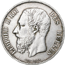 Moneta, Belgio, Leopold II, 5 Francs, 5 Frank, 1870, Brussels, BB, Argento