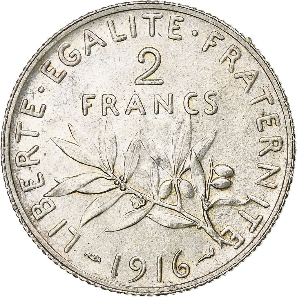 Monnaie, France, Semeuse, 2 Francs, 1916, Paris, SUP+, Argent, Gadoury:532