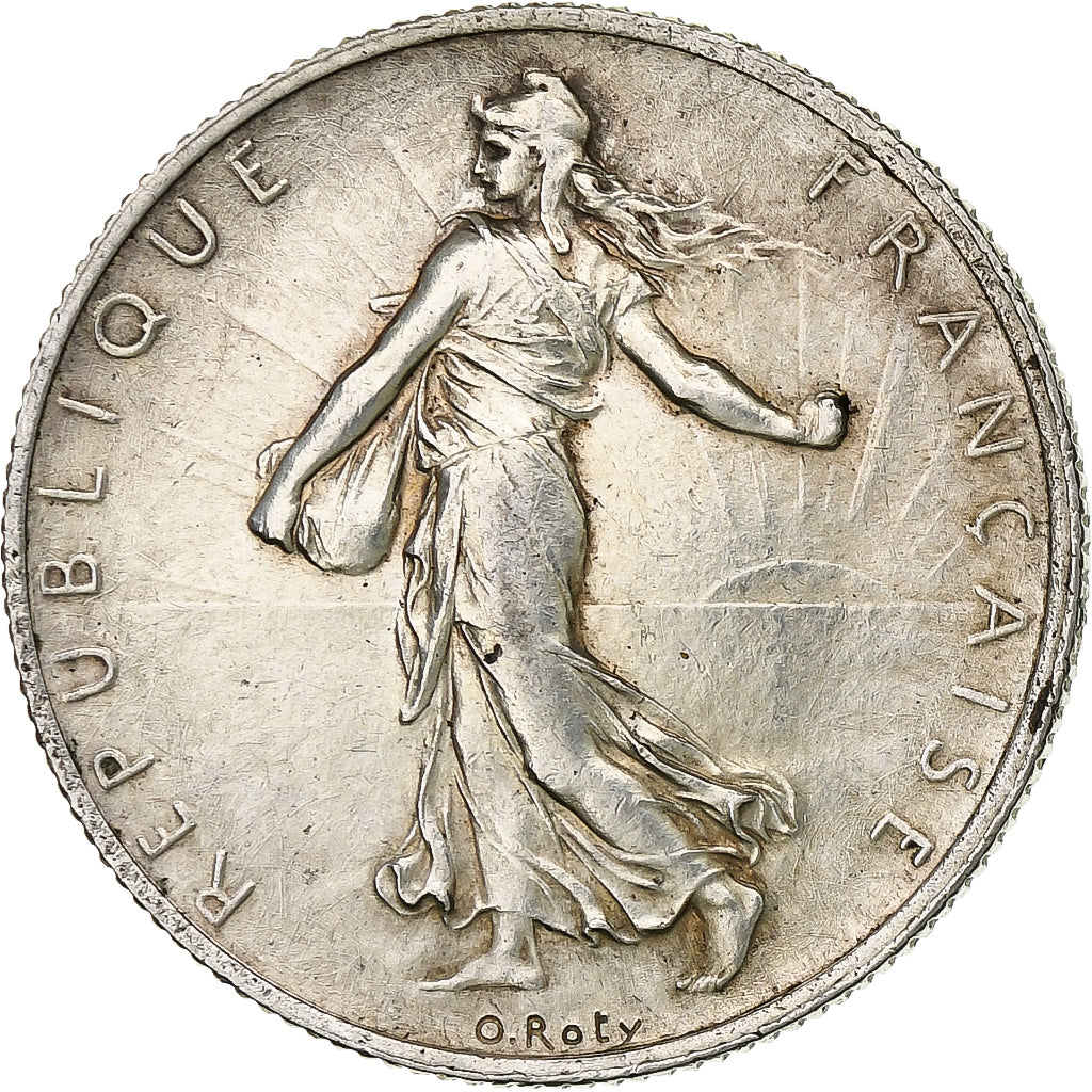Moeda, França, 2 Francs, 1917, Paris, Semeuse, AU(55-58), Prata, KM:845.1