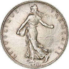 France, 2 Francs, Semeuse, 1918, Paris, Silver, MS(60-62), Gadoury:532, KM:845.1