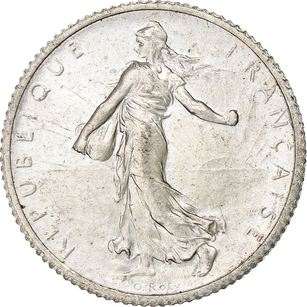 Moneta, Francja, Semeuse, Franc, 1917, Paris, MS(60-62), Srebro, KM:844.1