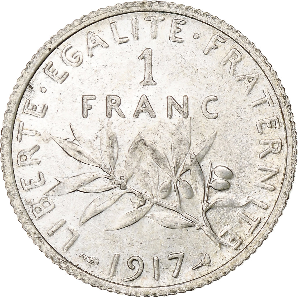 Moneta, Francia, Semeuse, Franc, 1917, Paris, SPL, Argento, KM:844.1