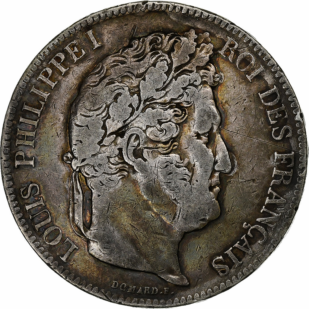 Munten, Frankrijk, Louis-Philippe, 5 Francs, 1833, Rouen, FR+, Zilver, KM:749.2