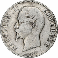 France, Napoleon III, 5 Francs, Napoléon III, 1855, Strasbourg, Silver