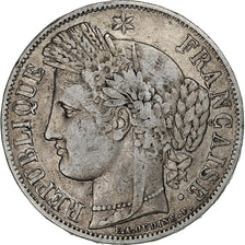 Francia, Cérès, 5 Francs, 1849, Paris, MB+, Argento, KM:761.1, Gadoury:719