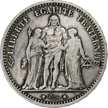 Francia, 5 Francs, Hercule, 1874, Bordeaux, Argento, MB+, Gadoury:745a, KM:820.1