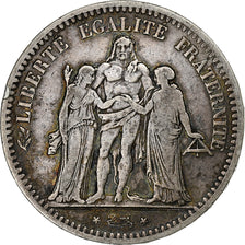 France, Hercule, 5 Francs, 1848, Paris, VF(30-35), Silver, KM:756.1