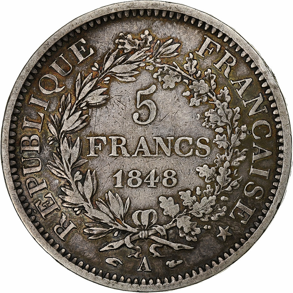 France, Hercule, 5 Francs, 1848, Paris, VF(30-35), Silver, KM:756.1