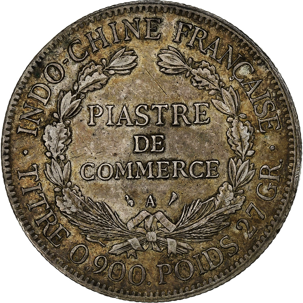 Moeda, INDOCHINA FRANCESA, Piastre, 1913, Paris, EF(40-45), Prata, KM:5a.1
