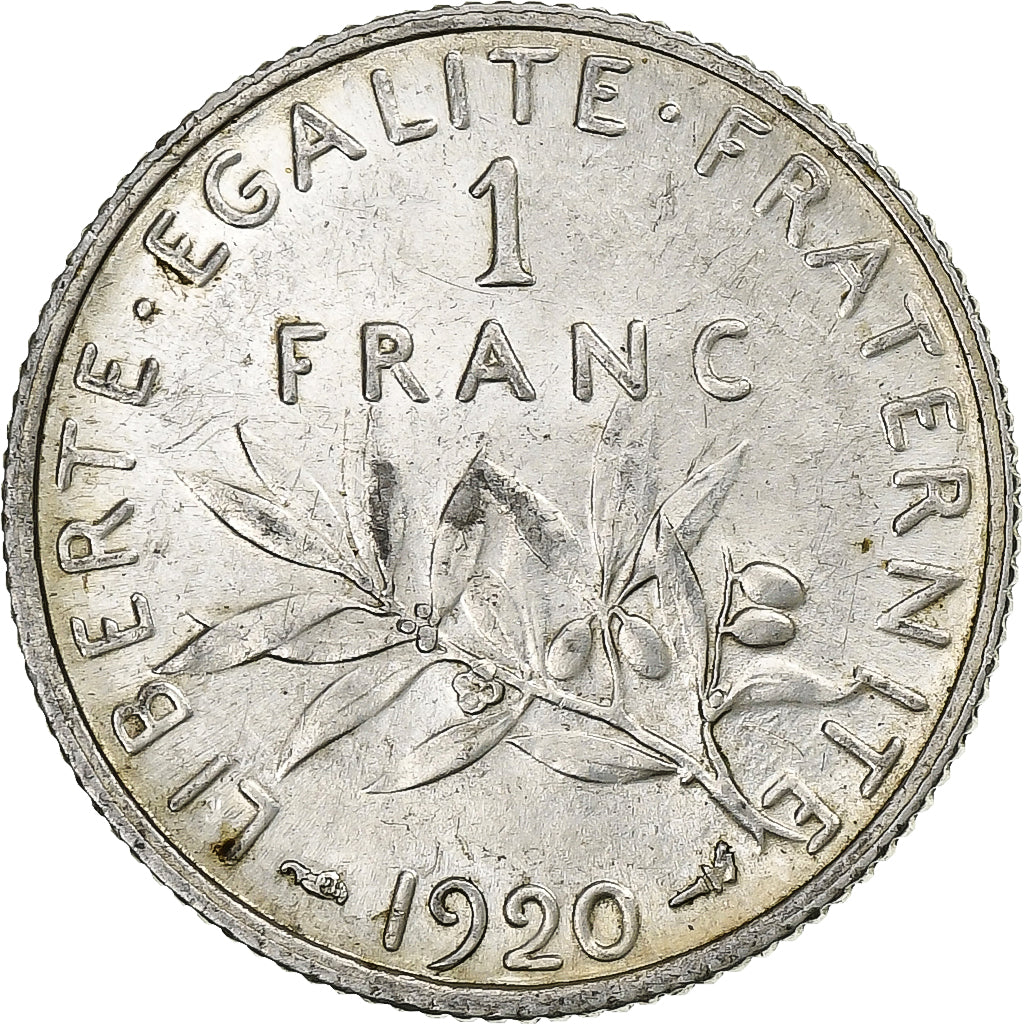France, Franc, Semeuse, 1920, Paris, Argent, SUP, Gadoury:467, KM:844.1