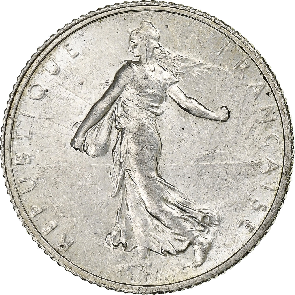 France, Semeuse, Franc, 1918, Paris, AU(50-53), Silver, KM:844.1, Gadoury:467
