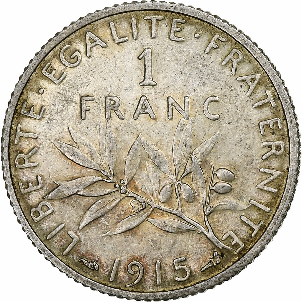 France, Franc, Semeuse, 1915, Paris, Argent, TTB, Gadoury:467, KM:844.1