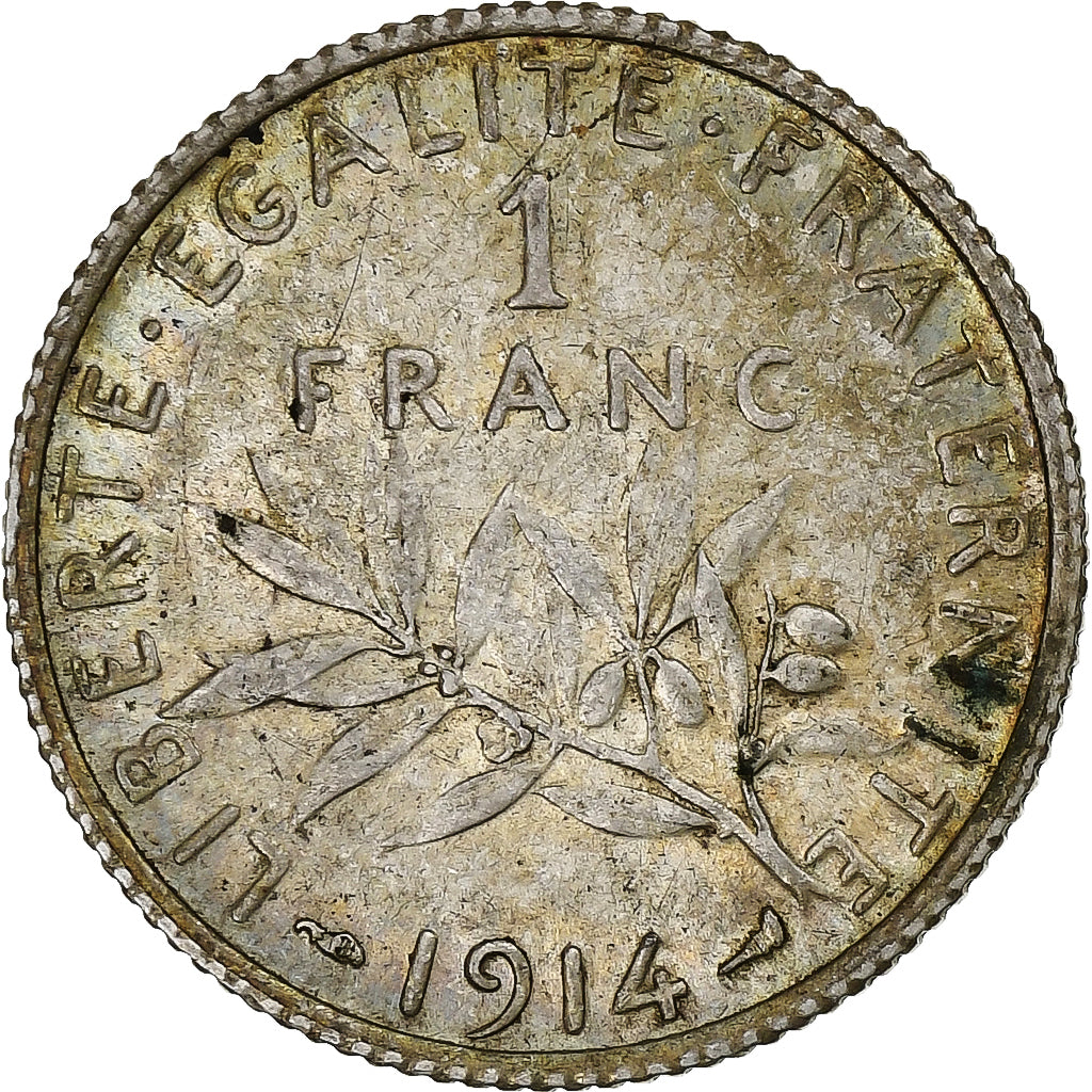 France, Semeuse, Franc, 1914, Paris, TTB, Argent, KM:844.1, Gadoury:467