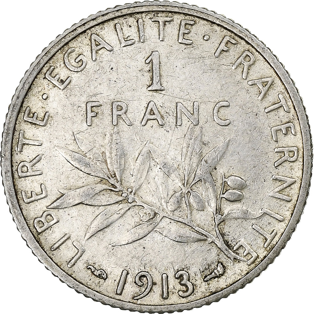 France, Semeuse, Franc, 1913, Paris, TTB, Argent, KM:844.1, Gadoury:467