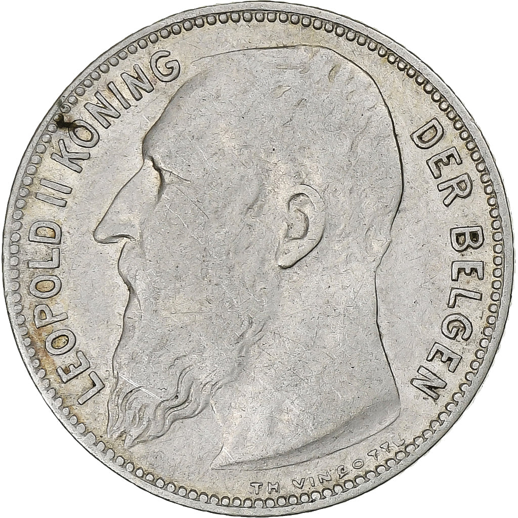 Belgique, Leopold II, 1 Frank, 1909, Argent, TTB, KM:59