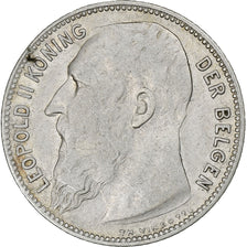 Belgique, Leopold II, 1 Frank, 1909, Argent, TTB, KM:59