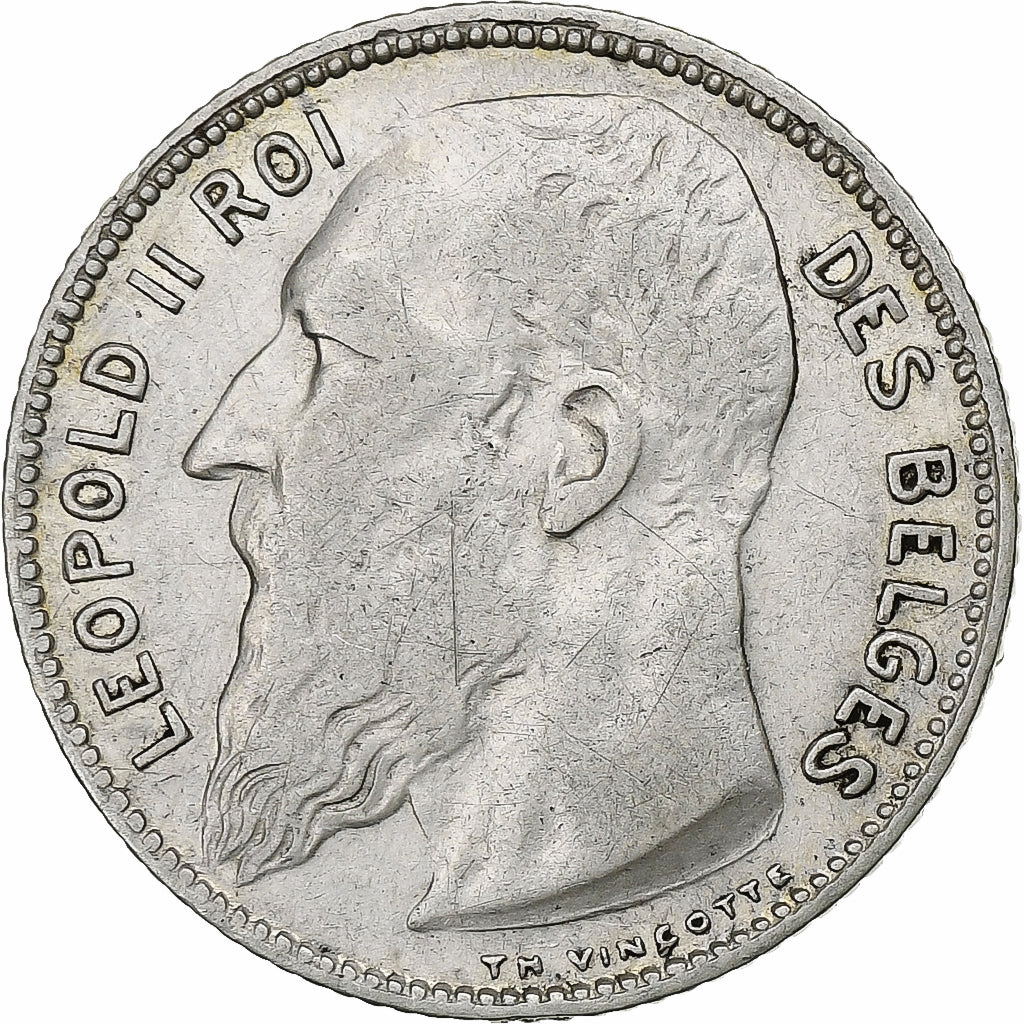 Belgio, Franc, 1909, Argento, BB, KM:56.1