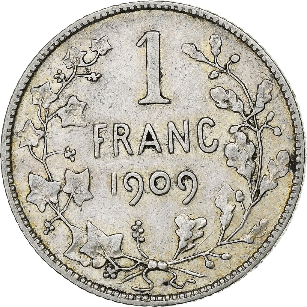 Belgio, Franc, 1909, Argento, BB, KM:56.1