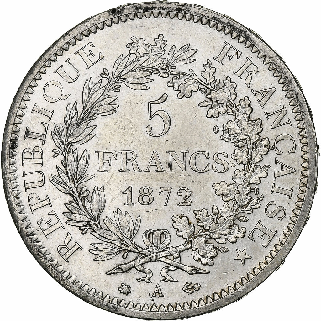 France, 5 Francs, Hercule, 1872, Paris, Silver, AU(55-58), Gadoury:745 a