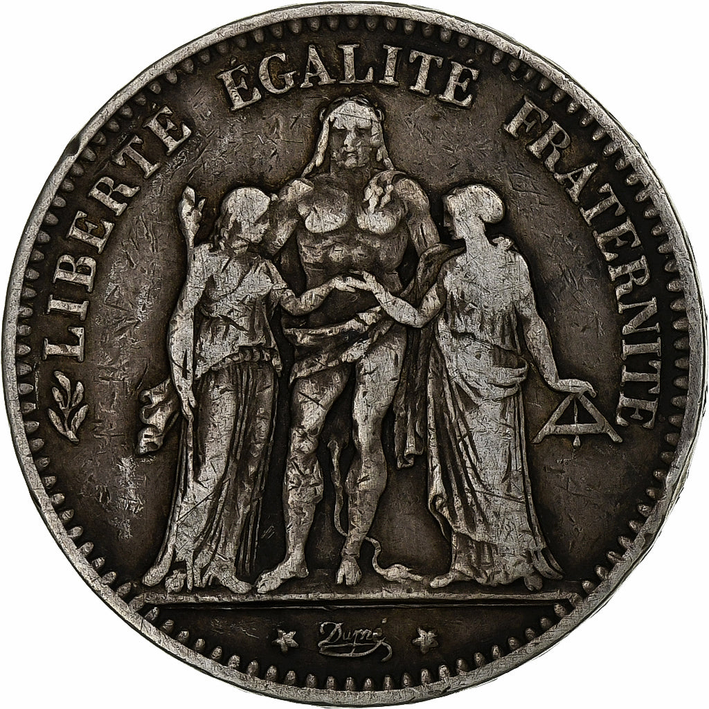 Munten, Frankrijk, Hercule, 5 Francs, 1875, Bordeaux, FR+, Zilver, KM:820.2